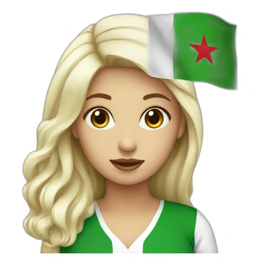 Woman with Algeria flag sticker