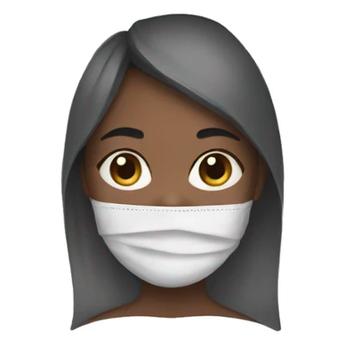 Girl wearing sheet mask sticker