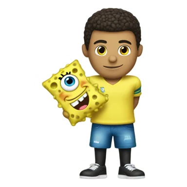 Cristiano holding sponge bob sticker