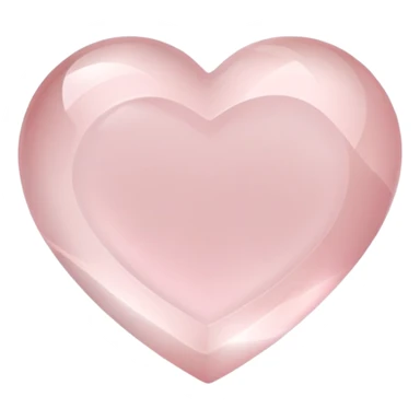 Heart-shaped rose quartz crystal with delicate pink hue and subtle inner cloudiness sticker