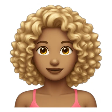 beautiful girl with curly hair sticker