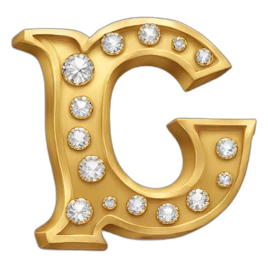 gold and diamond letter G sticker