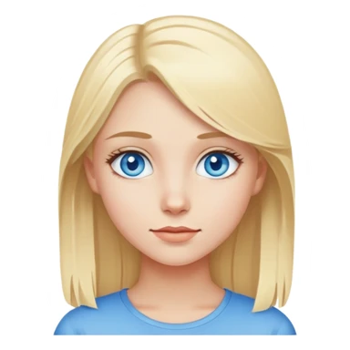 blonde girl blue eyes portrait looking forward sticker