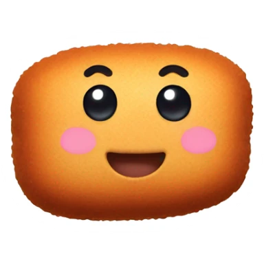happy croquette with smiling mouth and heart eyes sticker