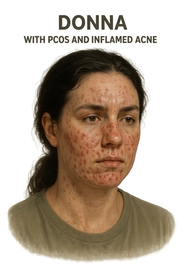 dONNA CON PCOS CON ACNE INFIAMMATA sticker