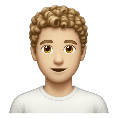 white boy with very short curly brown hair sticker