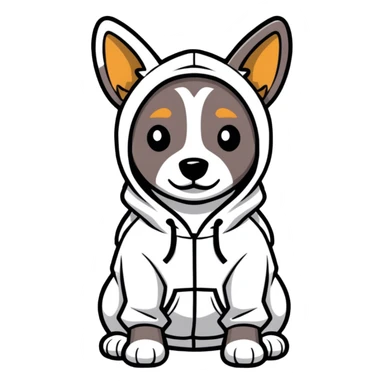 Dog wearing a hoodie  sticker