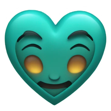 teal heart with teal flames sticker