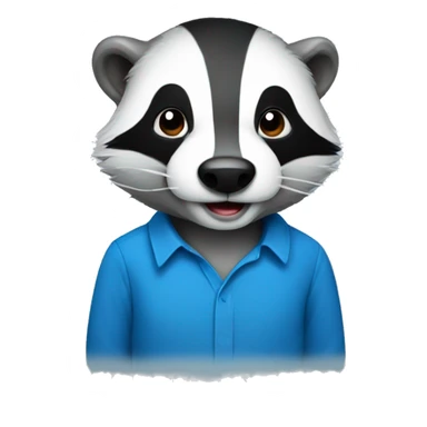badger with blue shirt sticker