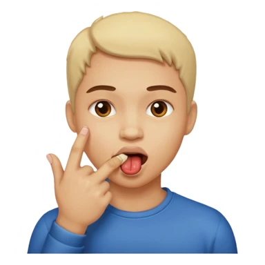 Kinky face biting finger  sticker