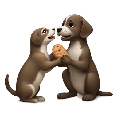 Puppy gifting a peanut to an otter sticker