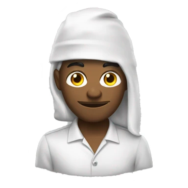 Emoji com a mão no queicho olhando para cima sticker