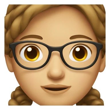 girl with glasses and mid short brown hair sticker