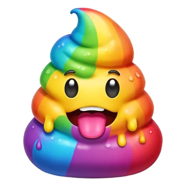 a rainbow poop emoji monster sticker