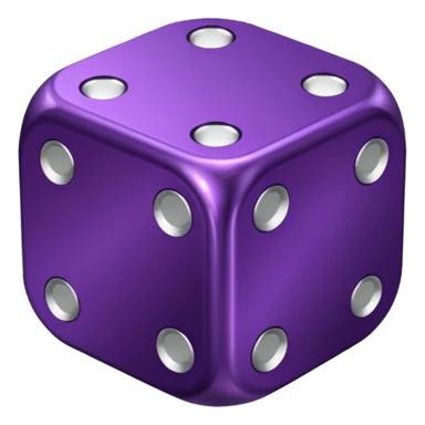 dark purple metallic dice, hearts instead of dots sticker