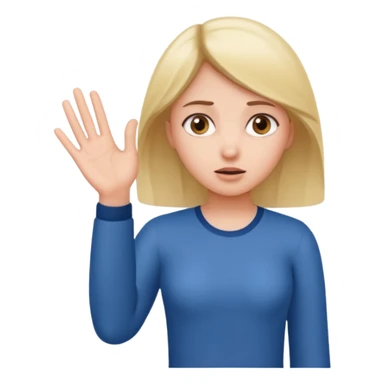 Girl with one hand higher and one hand lower palms out confused  sticker