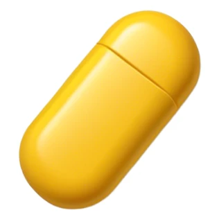small yellow pill viewed from top sticker