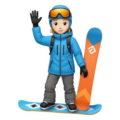Snowboarder hold full body sticker