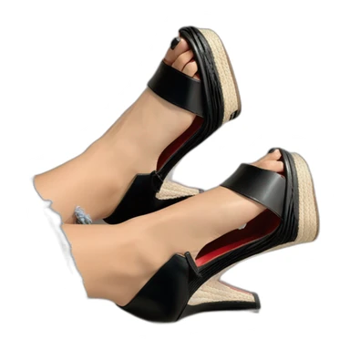 Platform wedges black louboutin sandal sticker