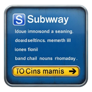 Platform Board – blue text display, Subway Sign. sticker
