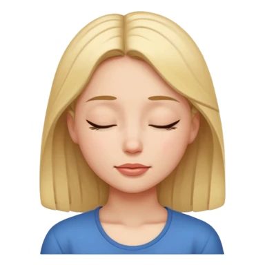 chica tranquila, ojos cerrados, sonrisa leve sticker