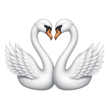 Swans creating heart sticker