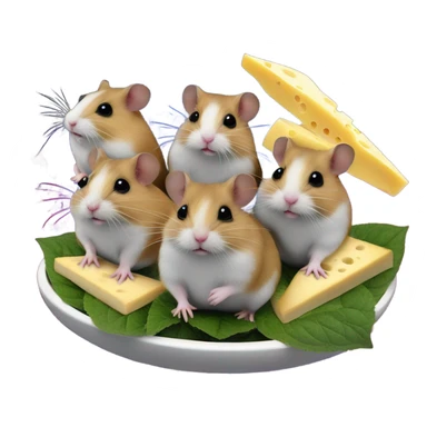 hamster cult with cheese and weed in space on ufo sticker