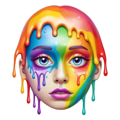 melted rainbow surreal eyes sticker