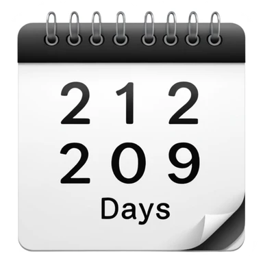 calendar with the words '2 days' typed on it sticker