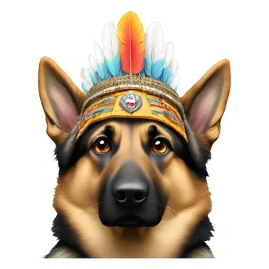German shepherd chief headdress  sticker