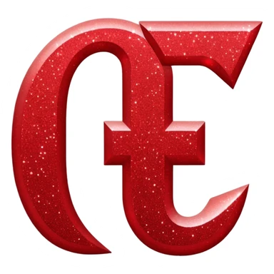 red glitter number 1 sticker