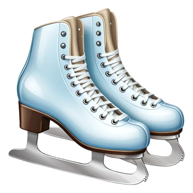 An icon showing The rink is surrounded by cheering spectators and soft arena lights, creating a beautiful, dynamic atmosphere. a pair of elegant figure skates placed on the smooth, sparkling ice of a grand ice arena. Transparent background highlights the grace and beauty of figure skating. sticker
