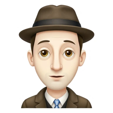 Jewish man with jew hat with big nose sticker