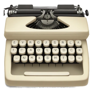 Cream Vintage typewriter keyboard sticker