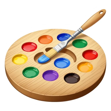 paint palette and brush sticker