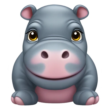 Make a emoji with baby hippo that’s looking cute, her face looks cute  sticker