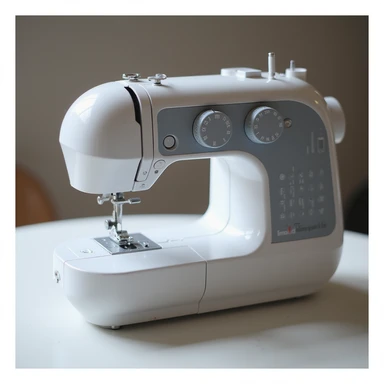 sewing machine, photorealistic style, modern sewing machine, clear lighting sticker