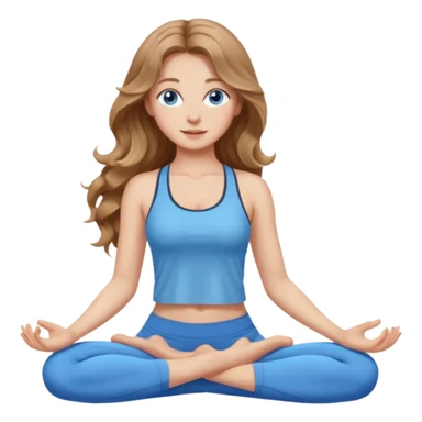 Girl with light brown wavy long hair and blue eyes who likes yoga sticker