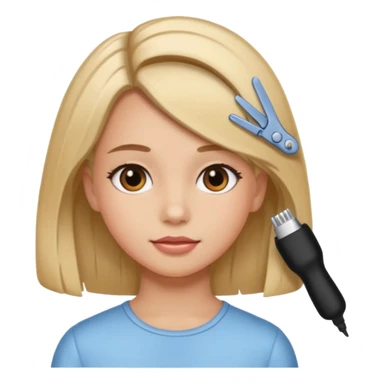 A girl that is getting hair done sticker