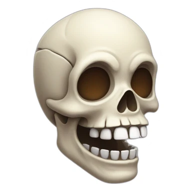 goofy skull with dislocated jaw sticker