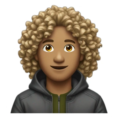 curly guy in a supreme jacket sticker