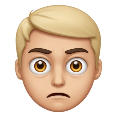 Mad face rolling eyes  sticker