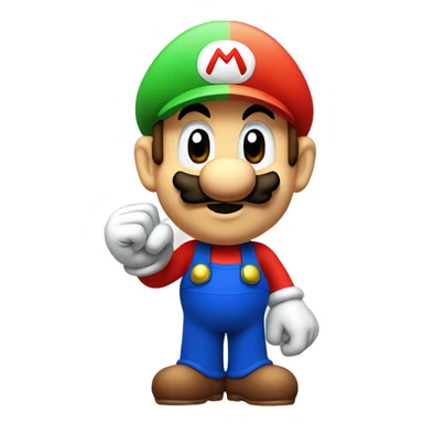 super mario making the quite sign with his finger to his mouth sticker