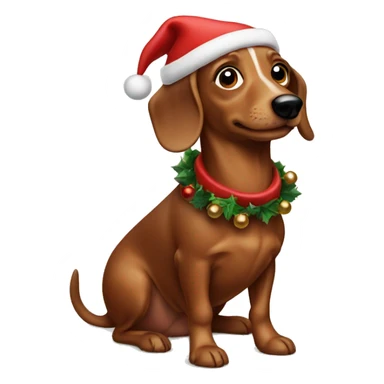 Christmas wiener dog sticker