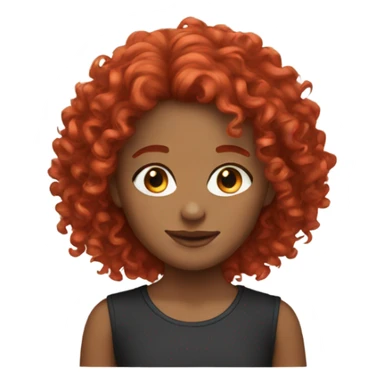 Curly girl red hair sticker