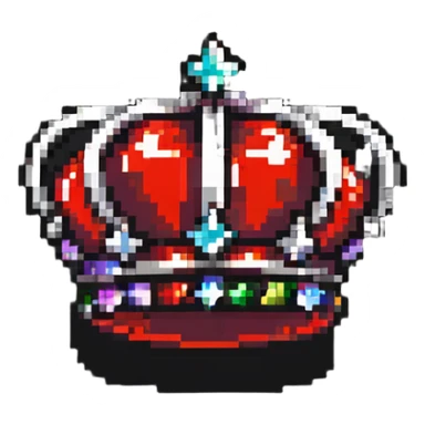black crown with large red gemstones sticker