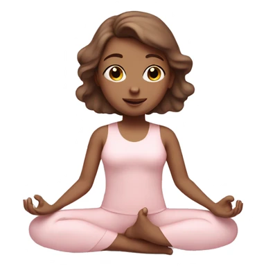 angelic brown hair yoga girl in light pink yoga outfit sticker