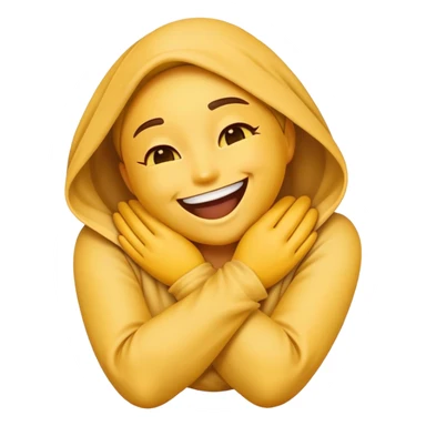 emoji hands wrapped around neck laughing  sticker
