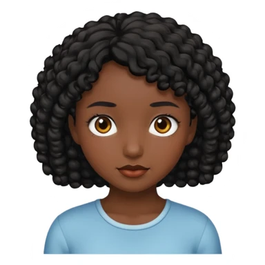 Menina com cabelo cacheado curto sticker