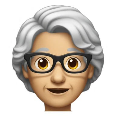 Old woman With black hair, wrinkles glasses sticker